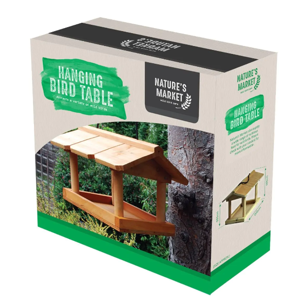 Hanging Wooden Bird Table