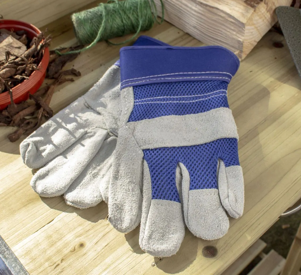 Premium Mens Gardening Gloves - Blue & Grey